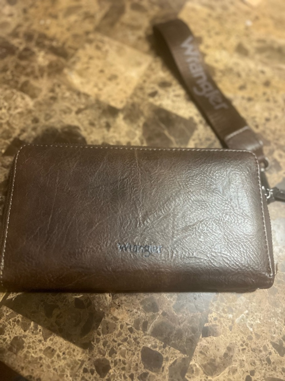 Wrangler Dark Brown Leather Zip-Around Wallet - Picture 6 of 12